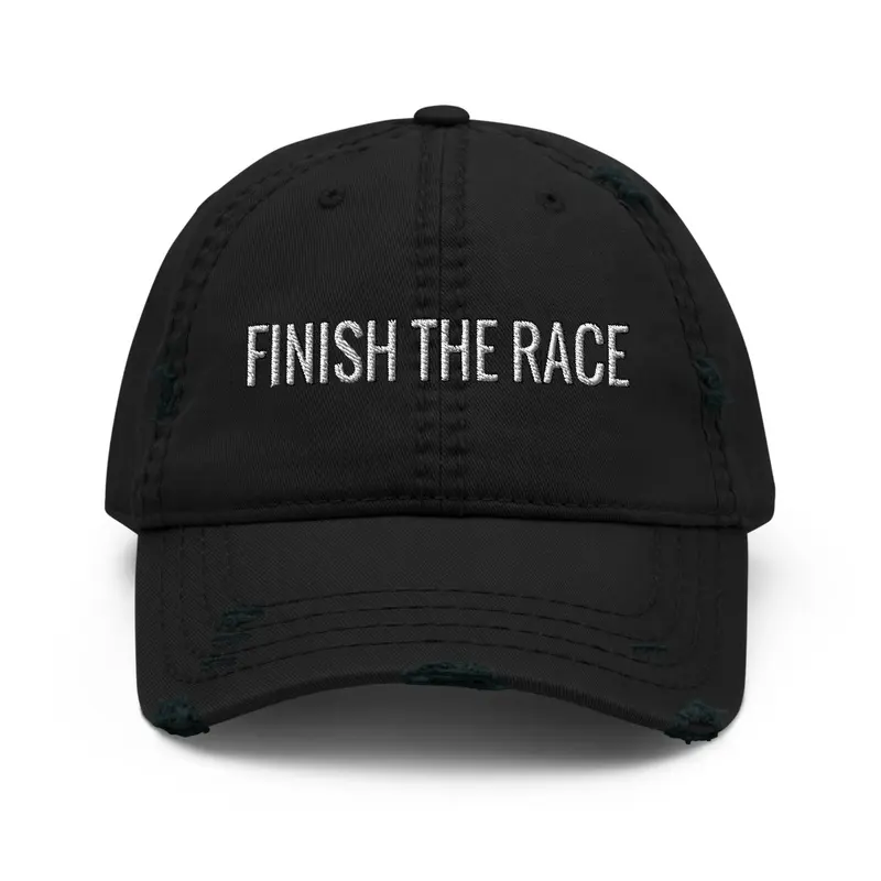 Finish The Race Distressed Ballcap